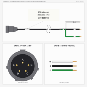 Cable Assy, LAI Auto Panel, Single Proportional Current or Time, Straight, Hookup Wires, 13'