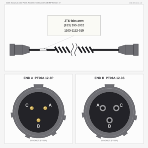 Cable Assy, LAI Auto Panel, Receiver, Coiled, LAI CAB 360° Sensor, 15'