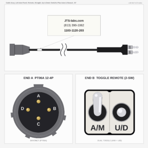 Cable Assy, LAI Auto Panel, Remote, Straight, Up & Down Switchs Plus Auto & Manual , 03'
